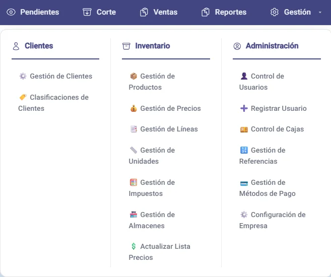 Panel de administración